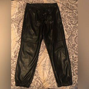 Faux Leather Drawstring Pant